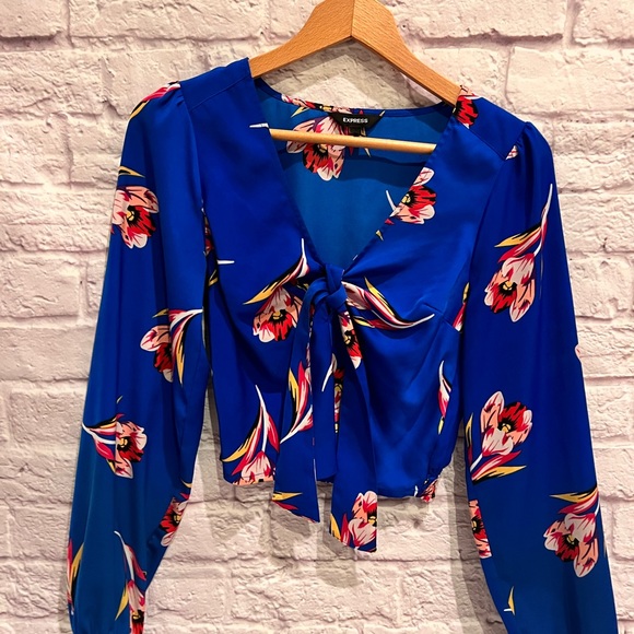 Express tropical satin blouse - Picture 2 of 6